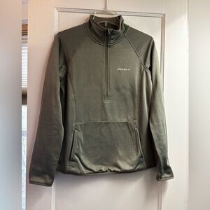Eddie Bauer Olive Green Half-Zip Performance Pullover